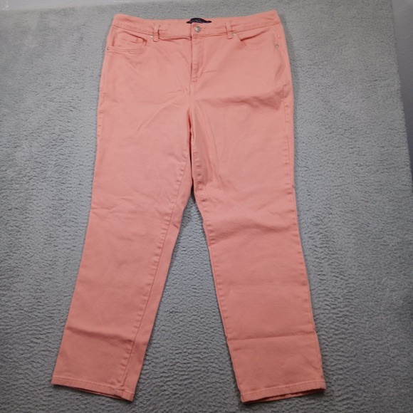 Gloria Vanderbilt Women's Amanda Jeans Size 18W Coral Peach Stretch Average - Picture 1 of 7